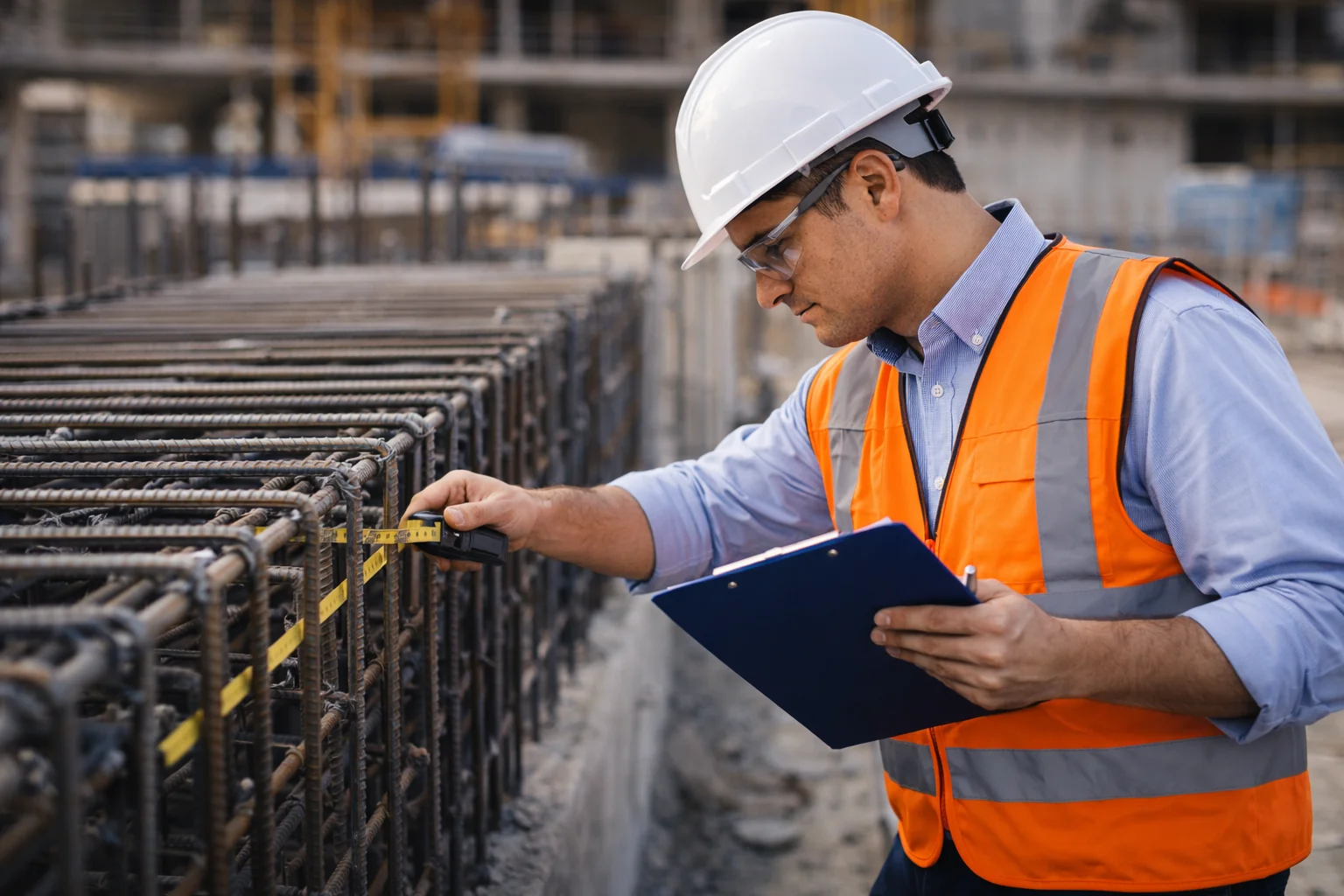 Qualitätskontrolle auf der Baustelle